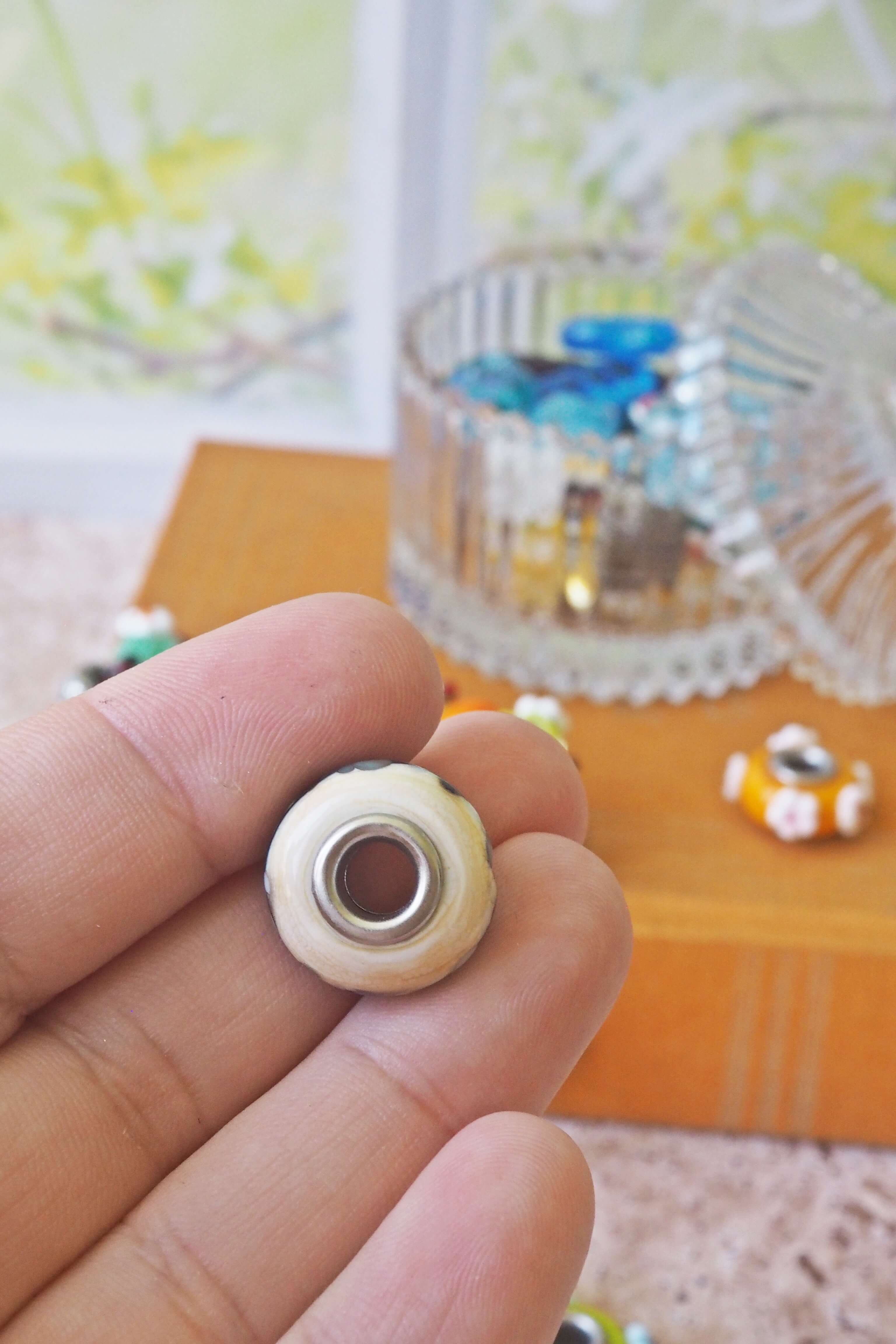 philomène bracelet perle unité trou pandora artisanat verre filé lampwork unique (37)