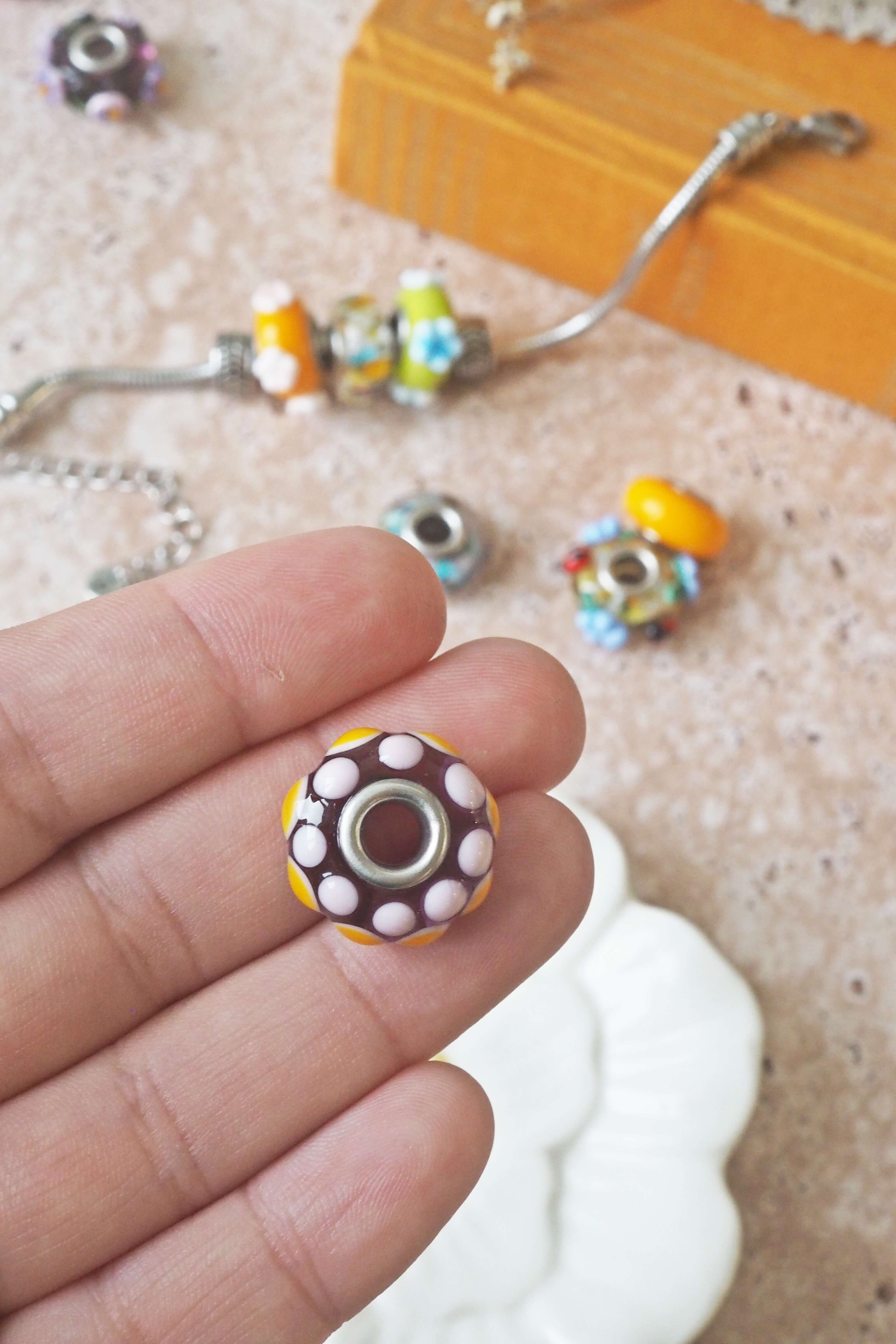 philomène perle unité pandora trollbeads verre filé artisanat bracelet bijou (16)