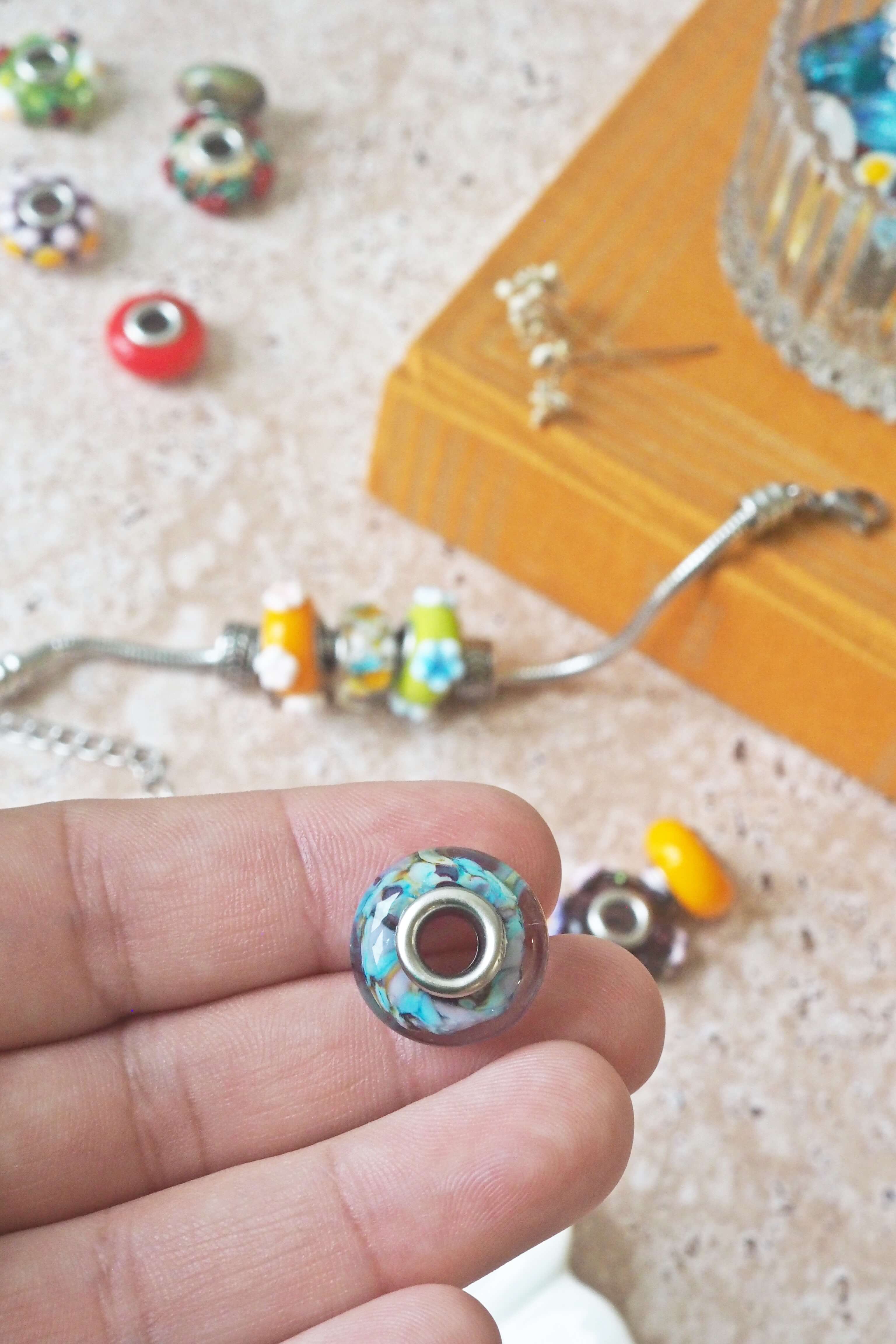 philomène perle unité pandora trollbeads verre filé artisanat bracelet bijou (39)