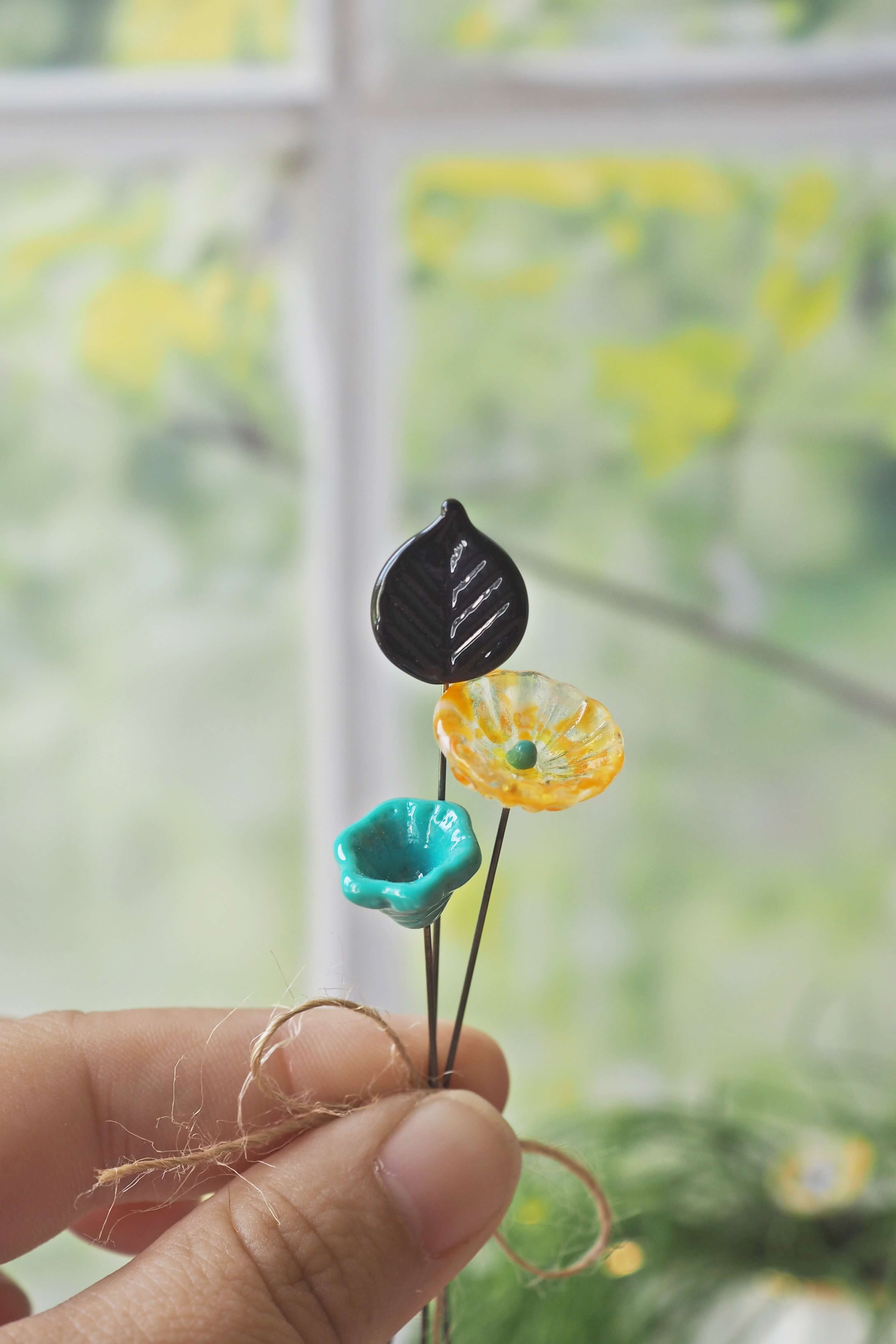 philomène verre bouquet tige plante fleurs végétal cadeau filé fileuse artisanal original jardin fleurs feuilles (17)
