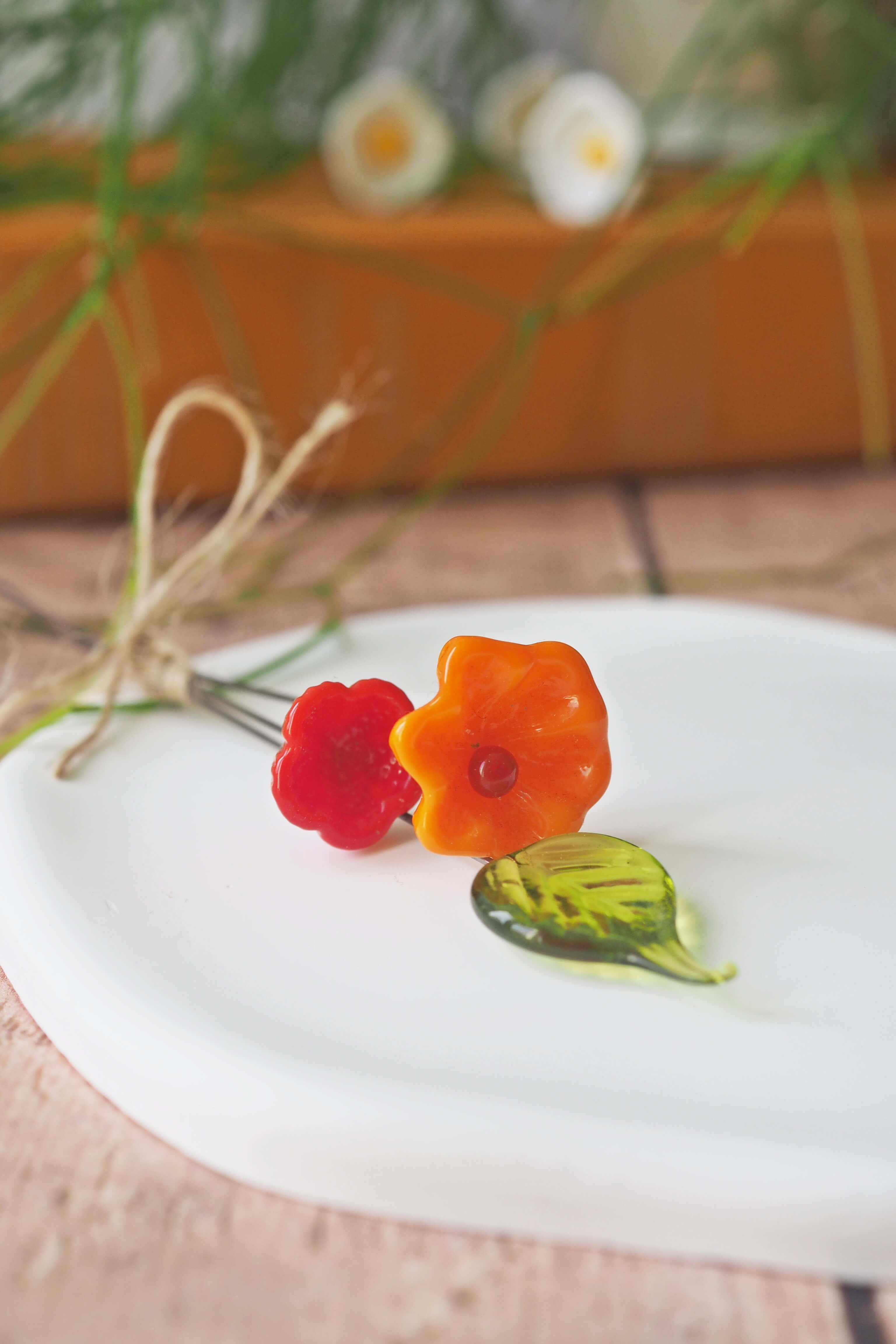 philomène verre bouquet tige plante fleurs végétal cadeau filé fileuse artisanal original jardin fleurs feuilles (20)