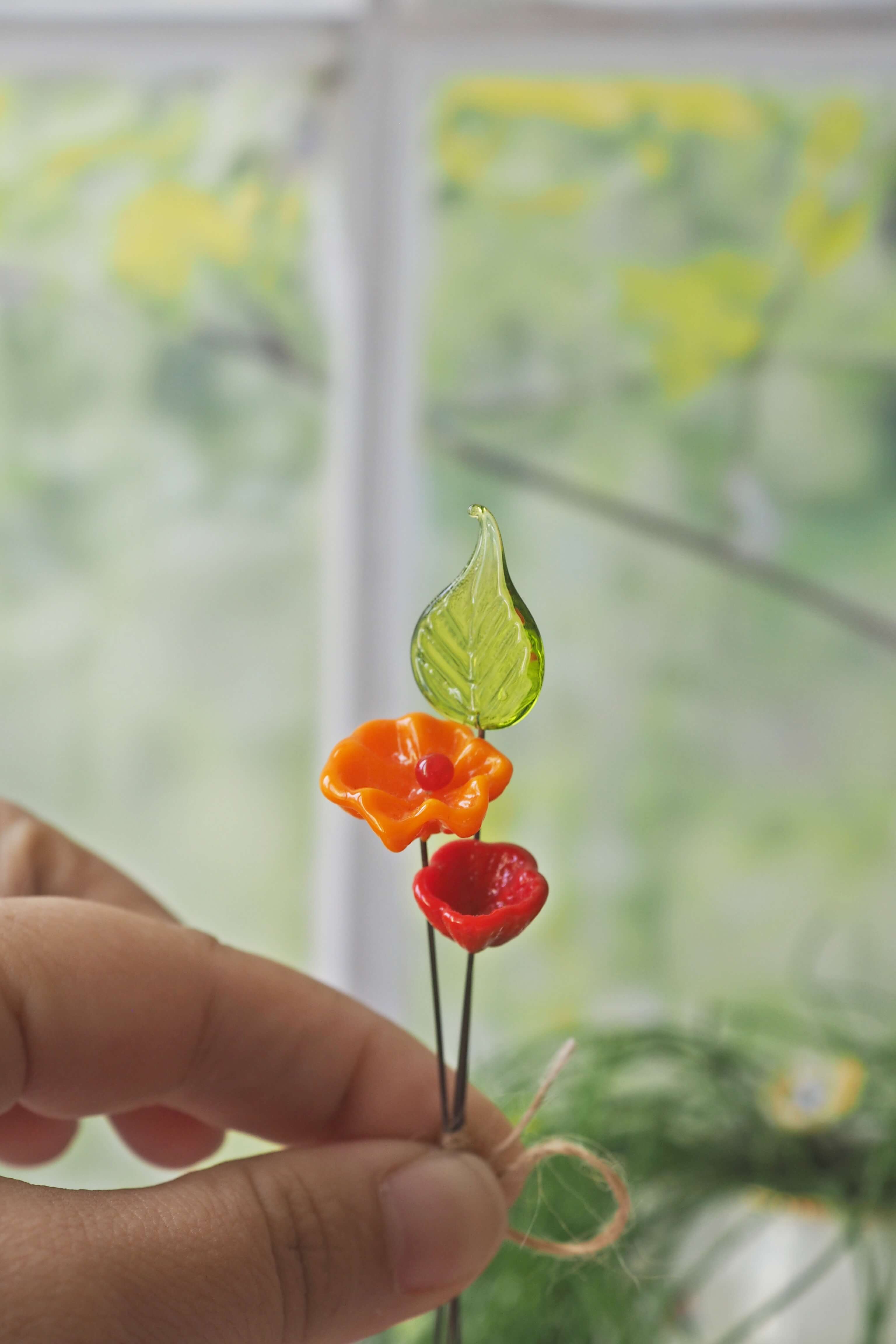 philomène verre bouquet tige plante fleurs végétal cadeau filé fileuse artisanal original jardin fleurs feuilles (22)
