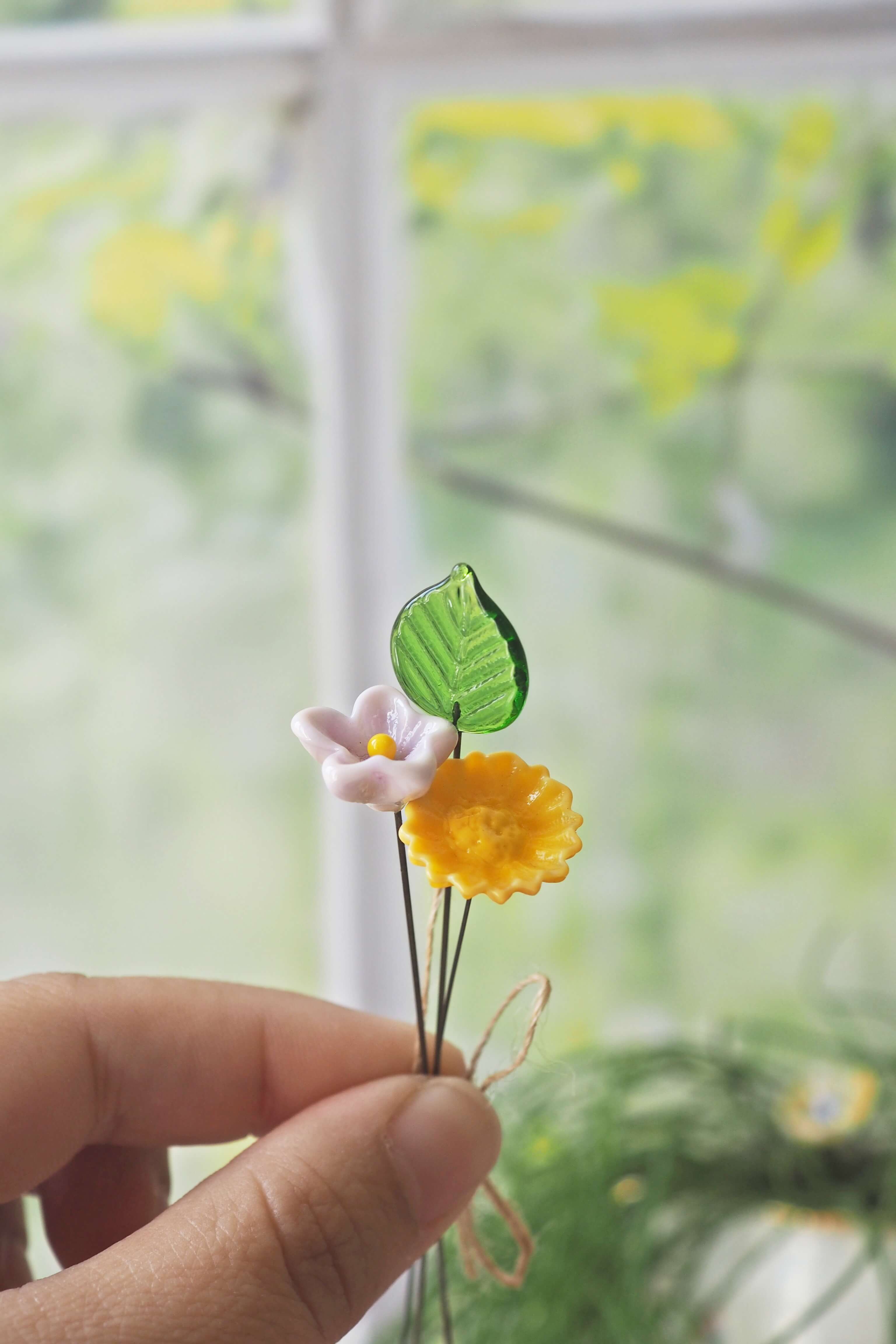 philomène verre bouquet tige plante fleurs végétal cadeau filé fileuse artisanal original jardin fleurs feuilles (25)