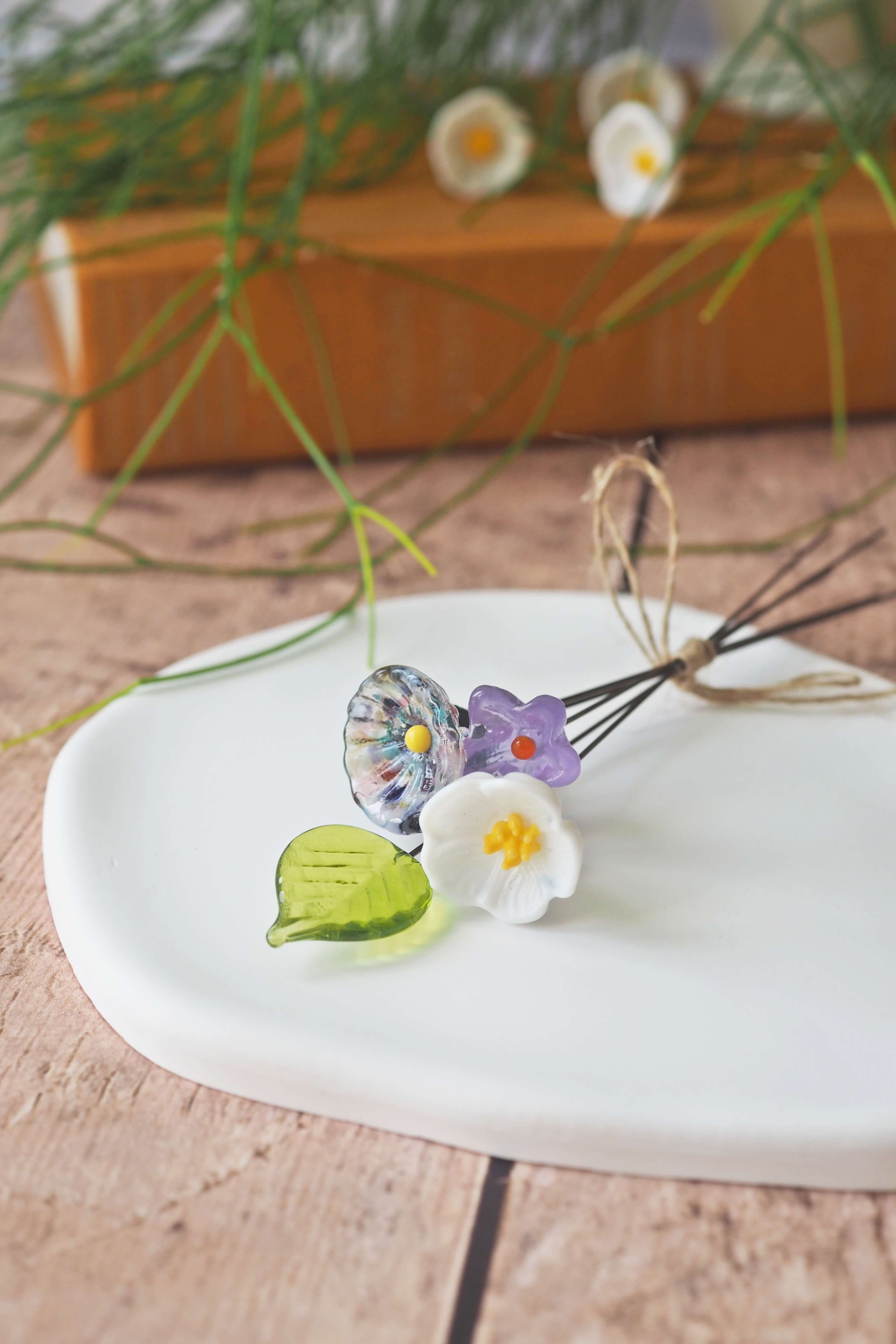 philomène verre bouquet tige plante fleurs végétal cadeau filé fileuse artisanal original jardin fleurs feuilles (28)