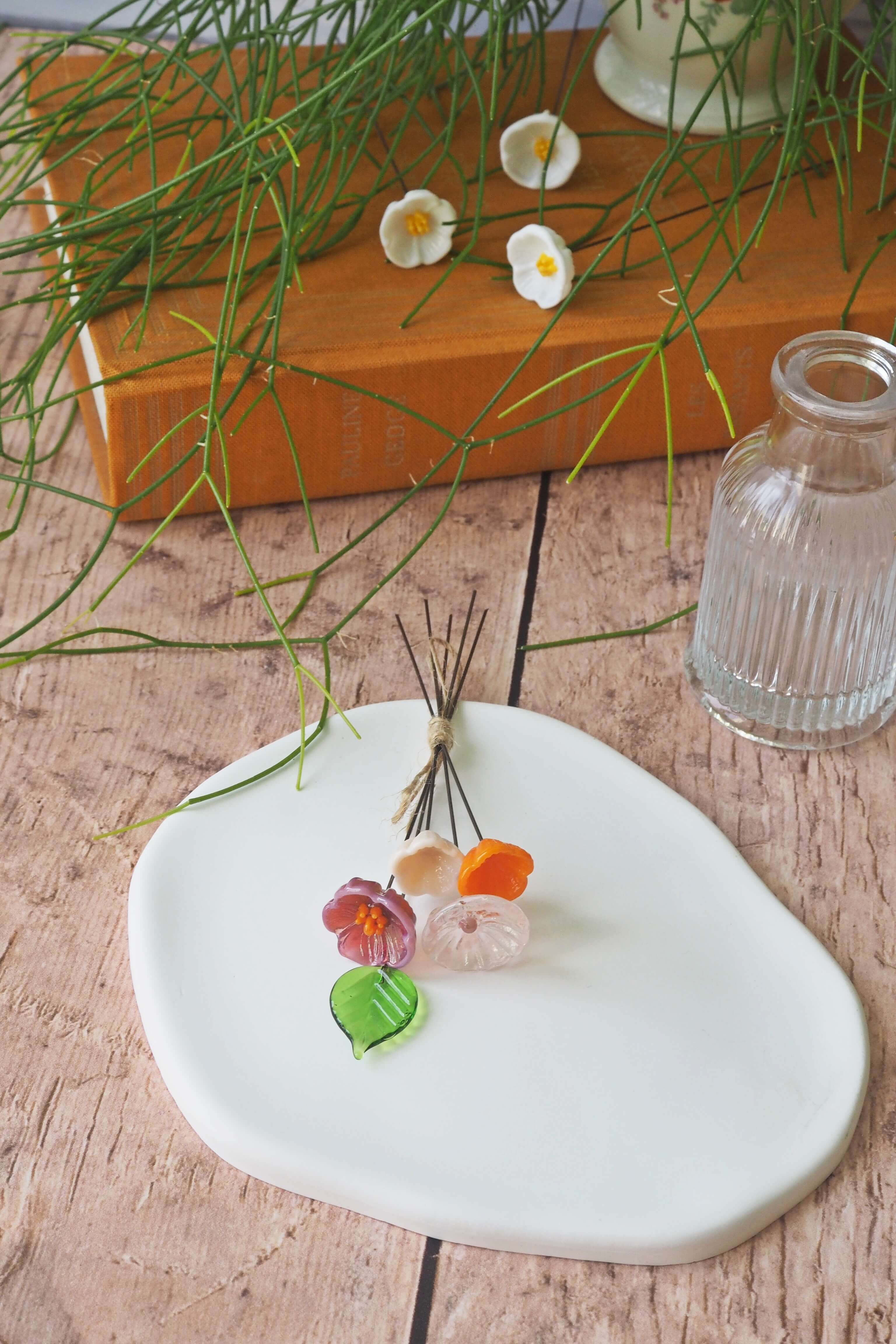 philomène verre bouquet tige plante fleurs végétal cadeau filé fileuse artisanal original jardin fleurs feuilles (3)