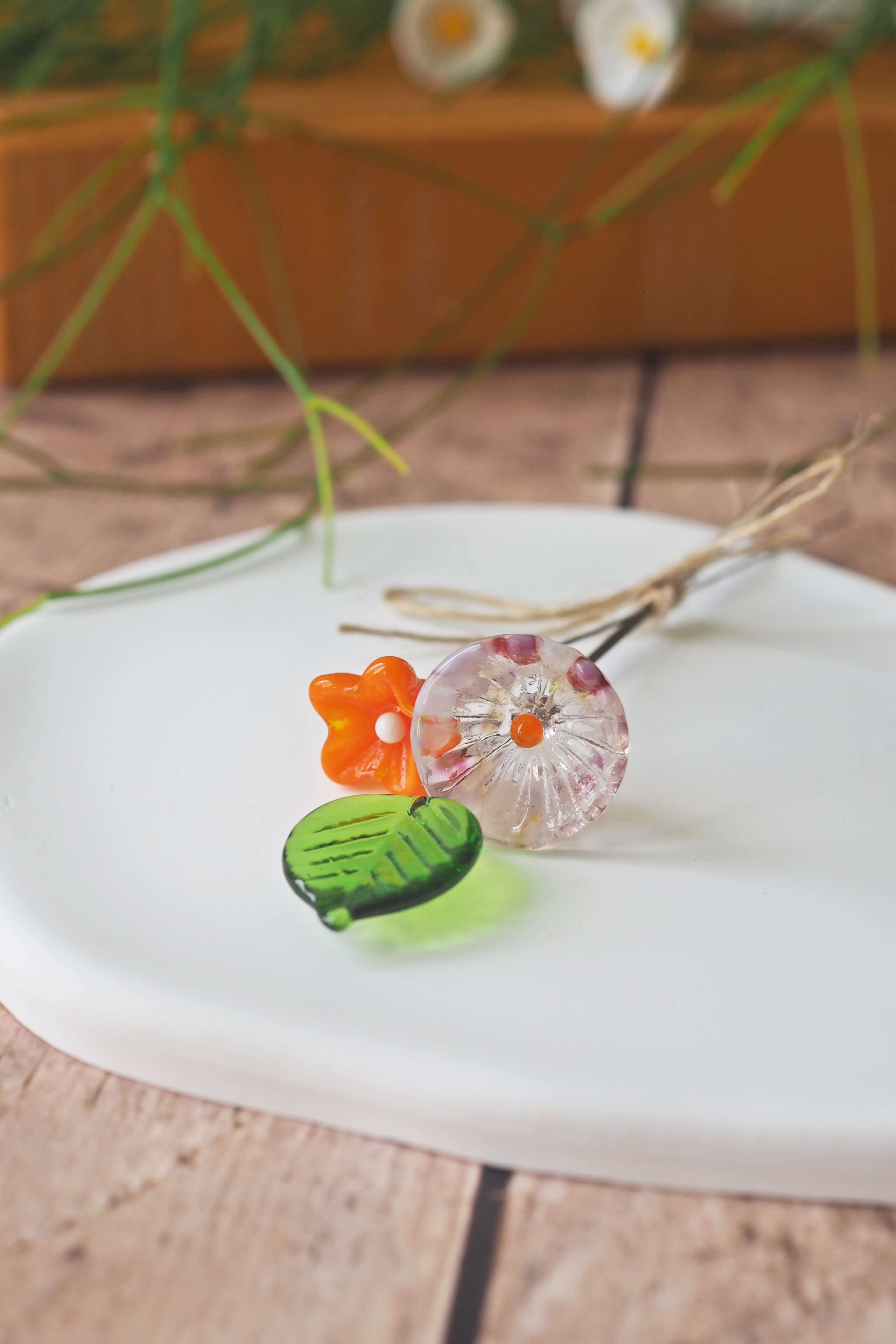 philomène verre bouquet tige plante fleurs végétal cadeau filé fileuse artisanal original jardin fleurs feuilles (31)