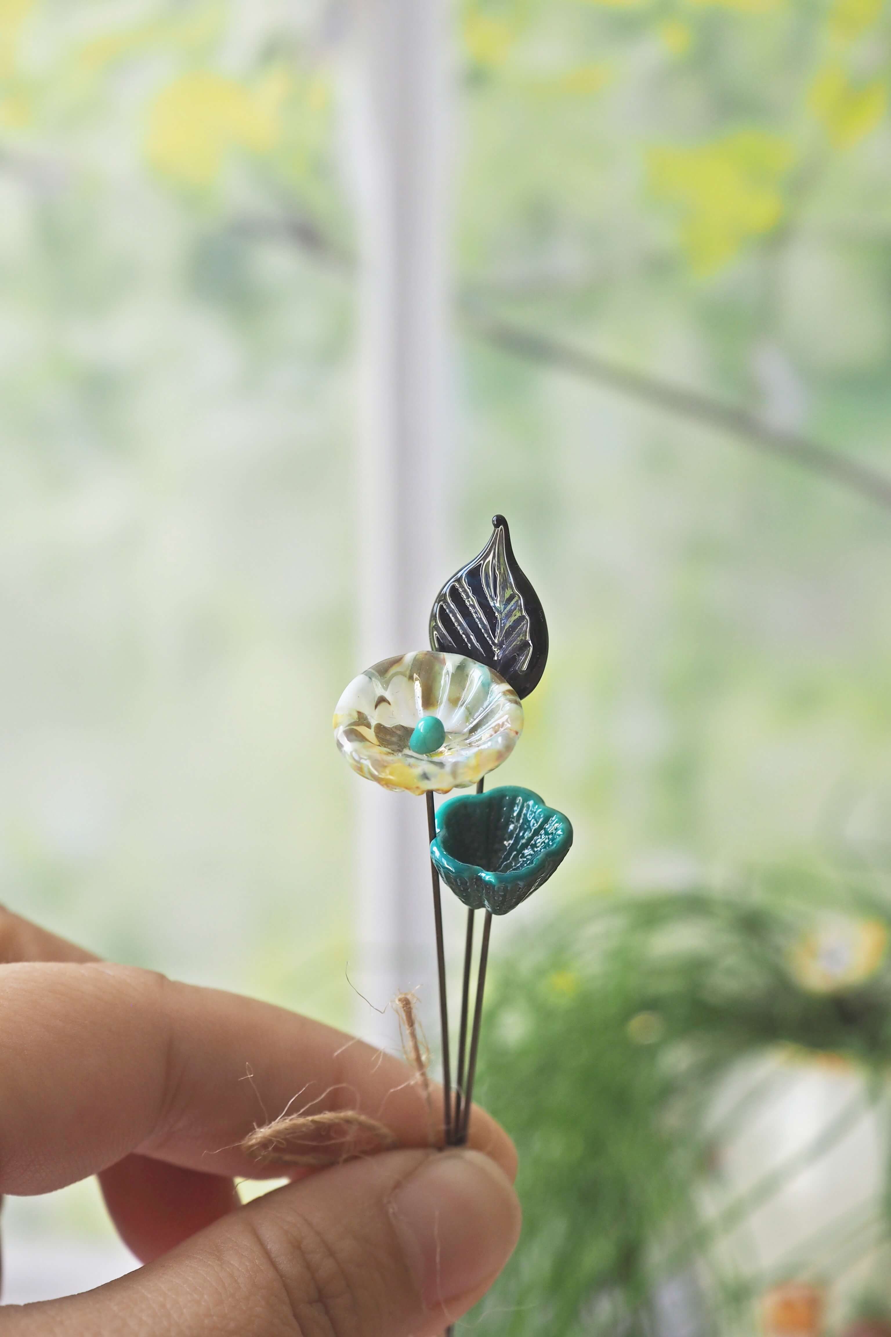 philomène verre bouquet tige plante fleurs végétal cadeau filé fileuse artisanal original jardin fleurs feuilles (37)