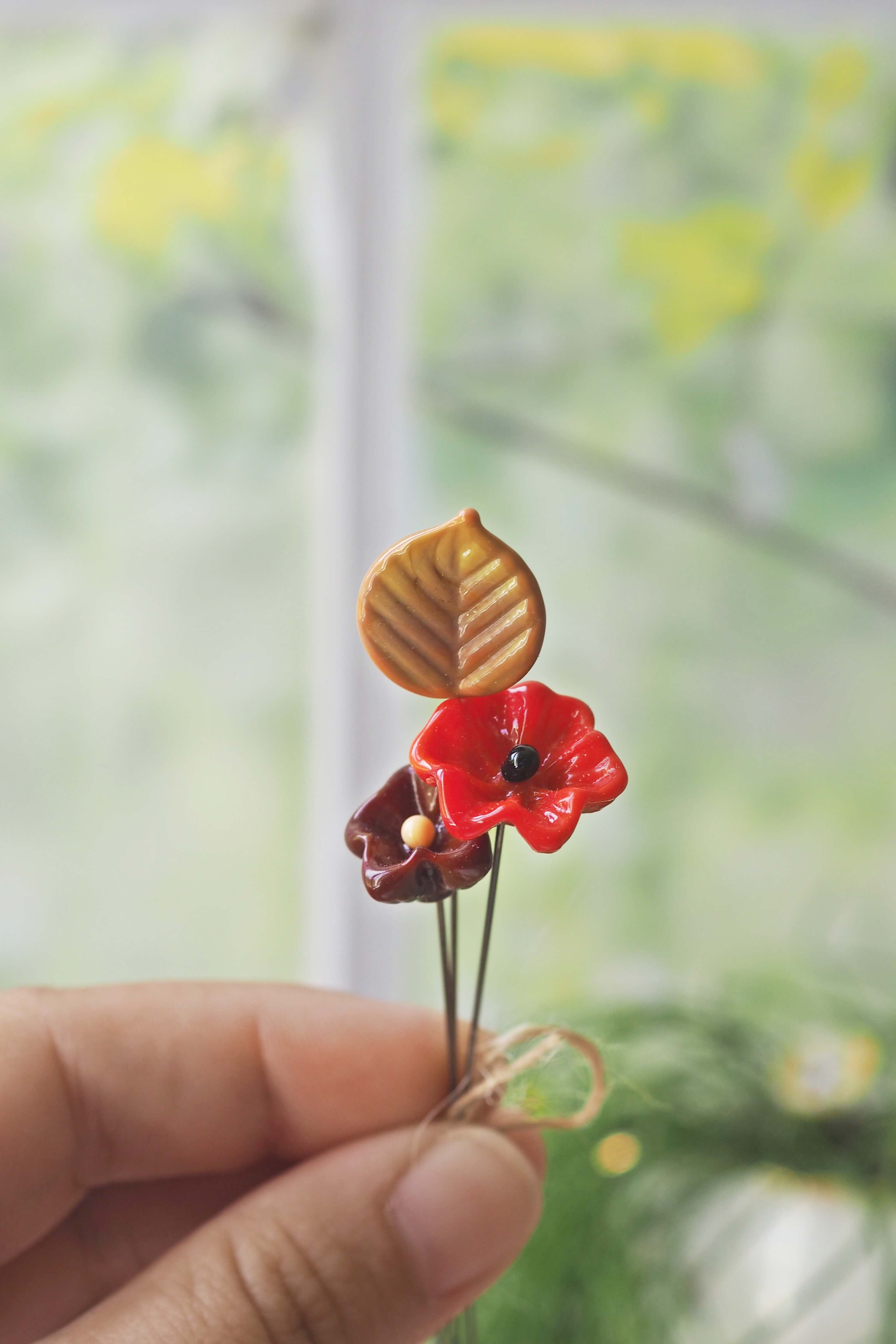 philomène verre bouquet tige plante fleurs végétal cadeau filé fileuse artisanal original jardin fleurs feuilles (41)