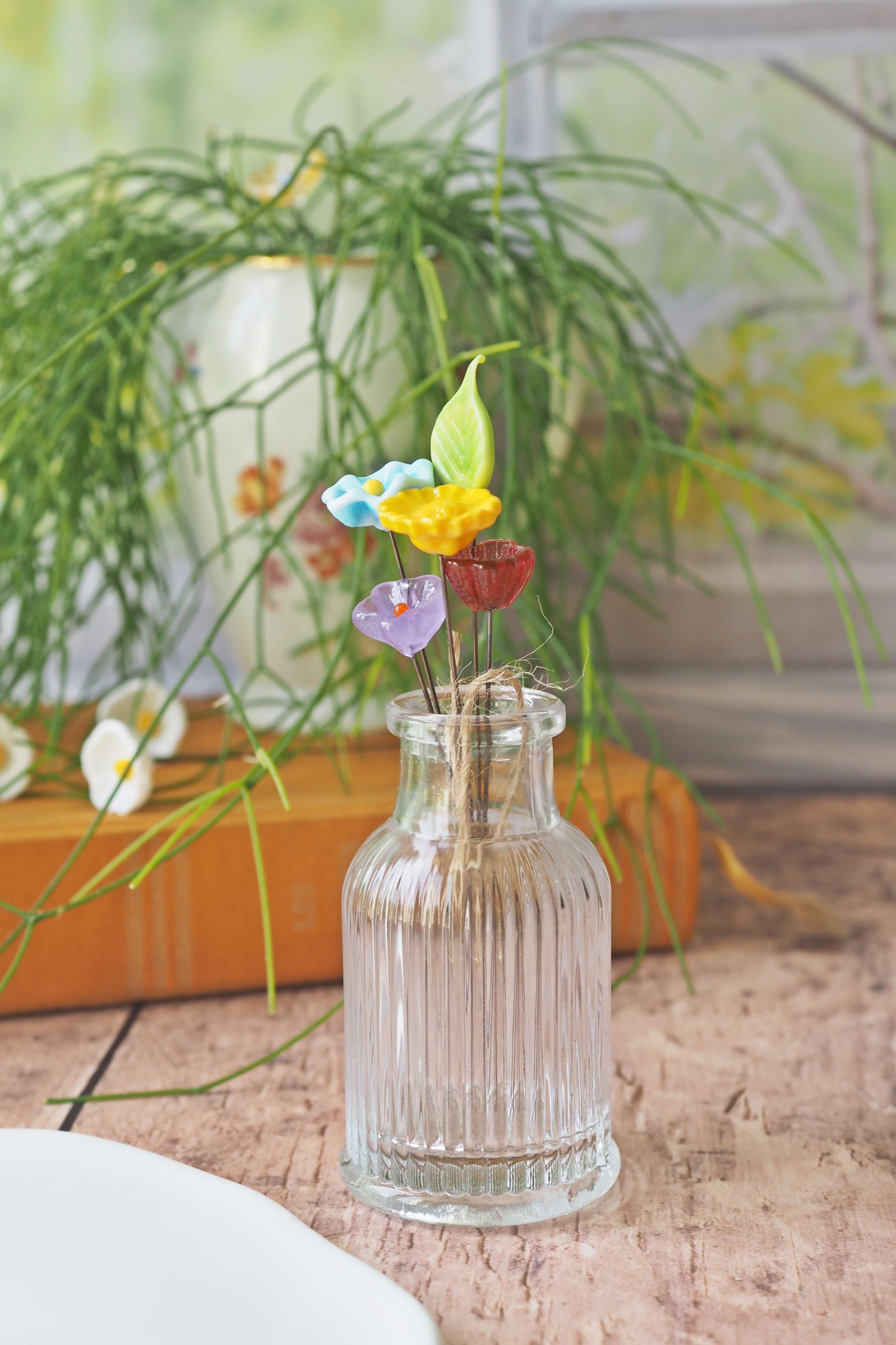 philomène verre bouquet tige plante fleurs végétal cadeau filé fileuse artisanal original jardin fleurs feuilles (46)
