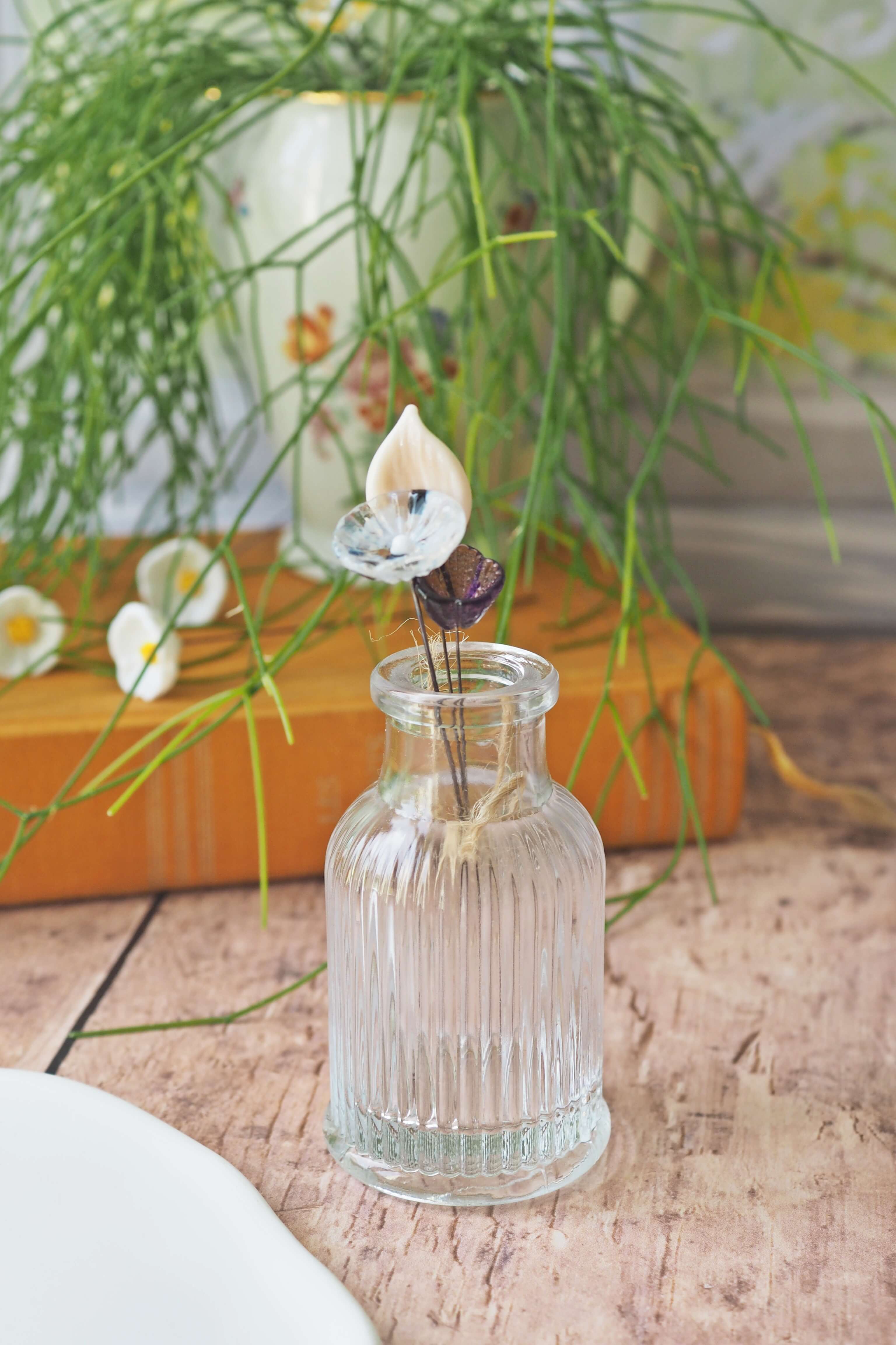 philomène verre bouquet tige plante fleurs végétal cadeau filé fileuse artisanal original jardin fleurs feuilles (5)