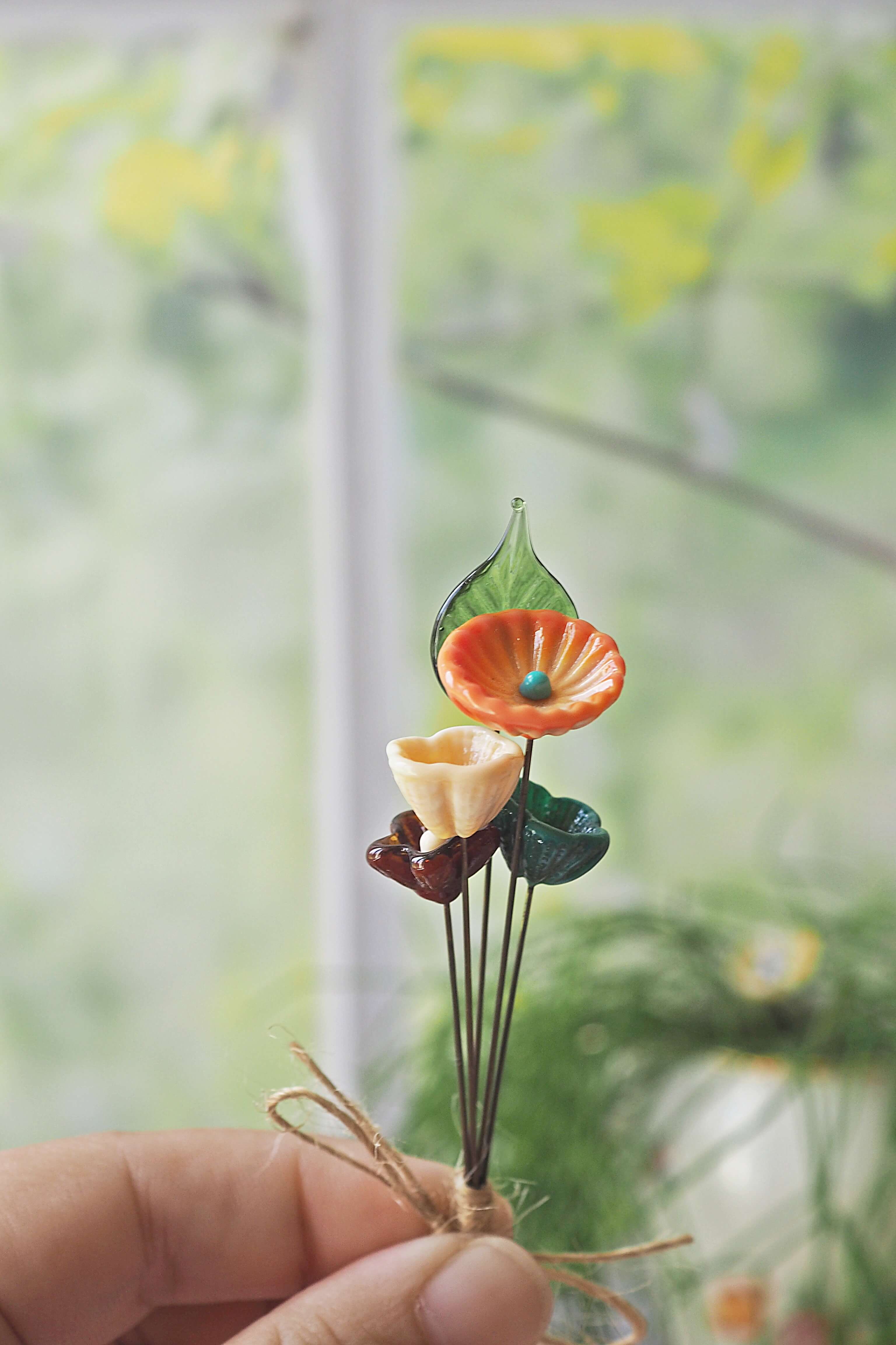 philomène verre bouquet tige plante fleurs végétal cadeau filé fileuse artisanal original jardin fleurs feuilles (53)