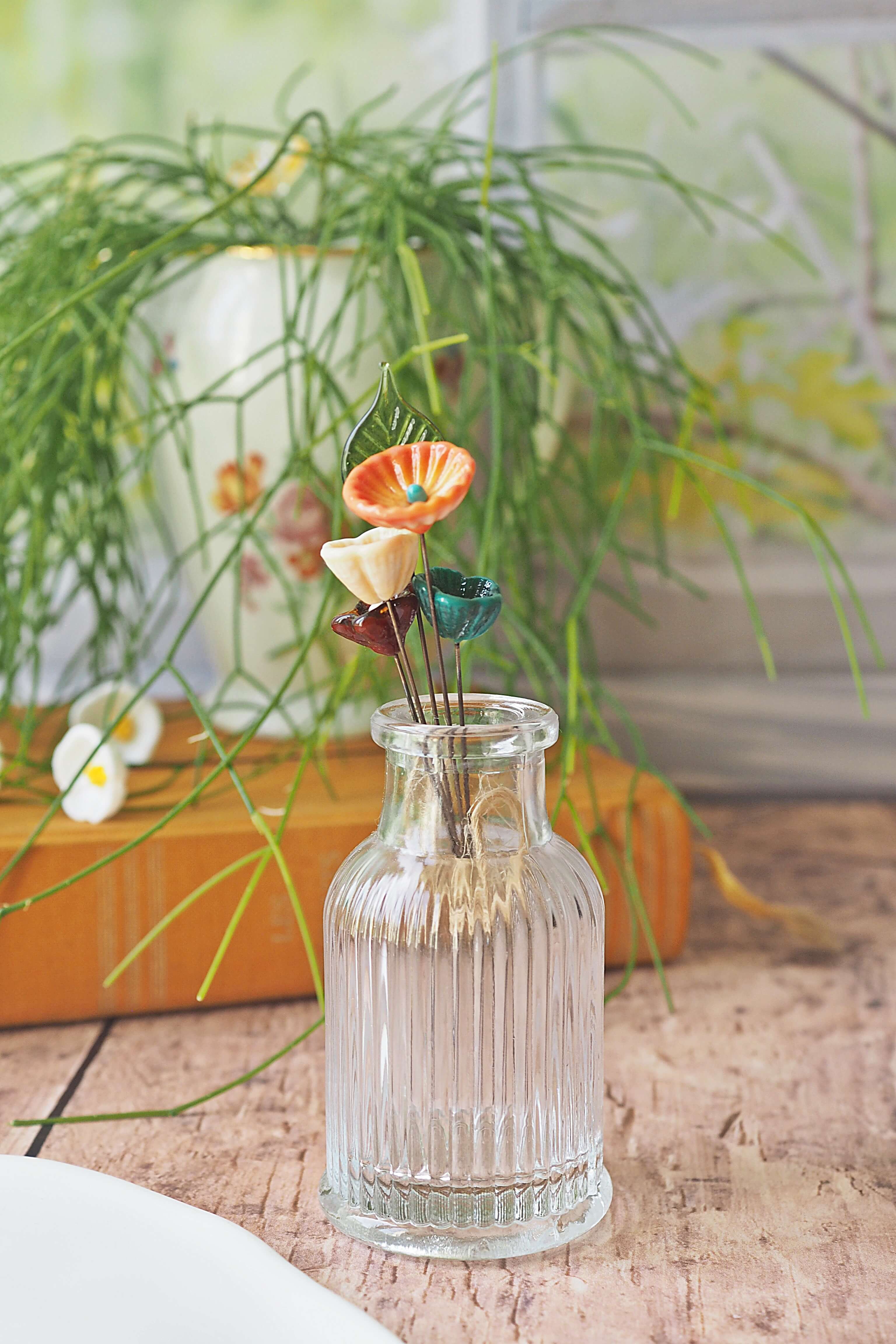 philomène verre bouquet tige plante fleurs végétal cadeau filé fileuse artisanal original jardin fleurs feuilles (54)
