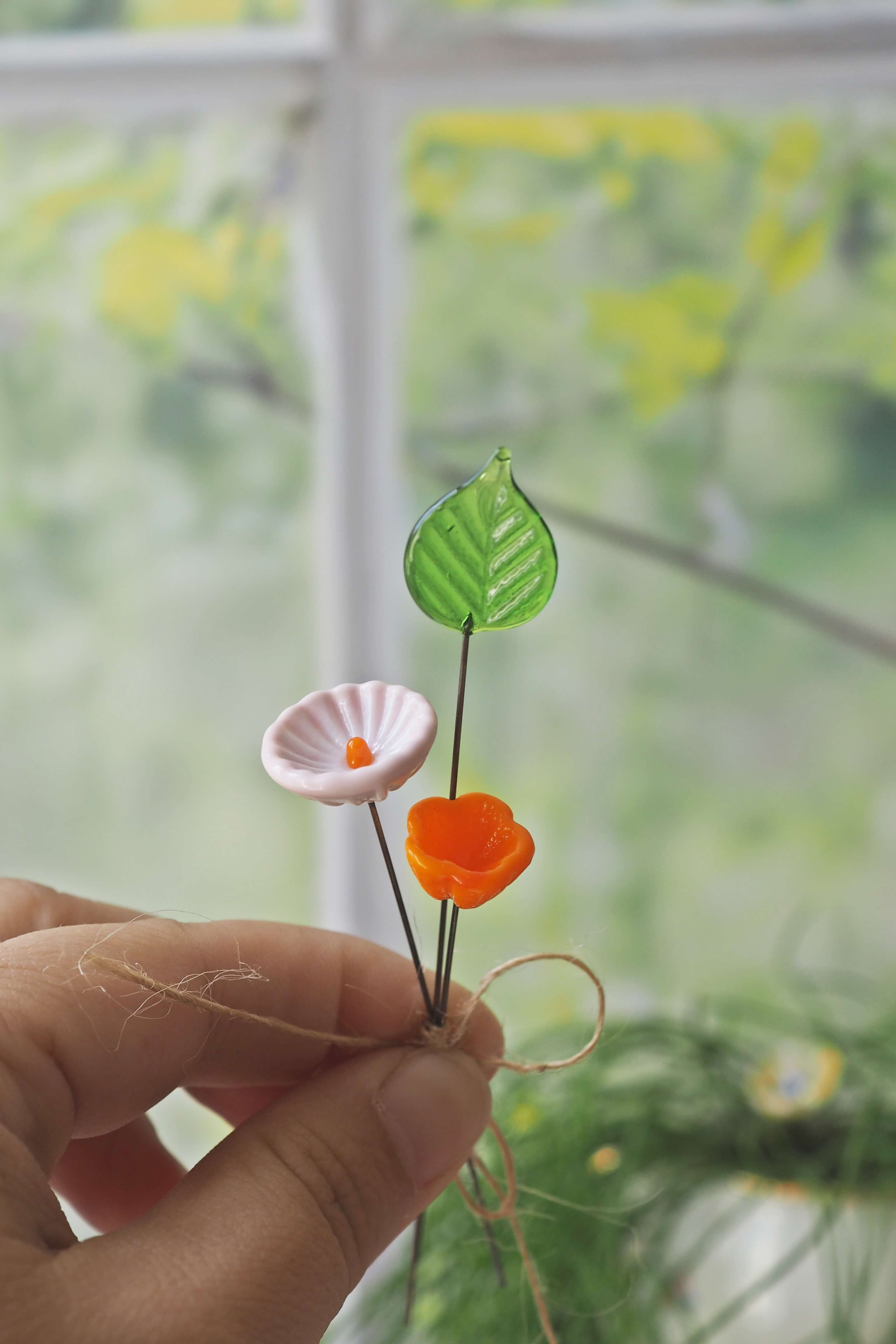 philomène verre bouquet tige plante fleurs végétal cadeau filé fileuse artisanal original jardin fleurs feuilles (61)