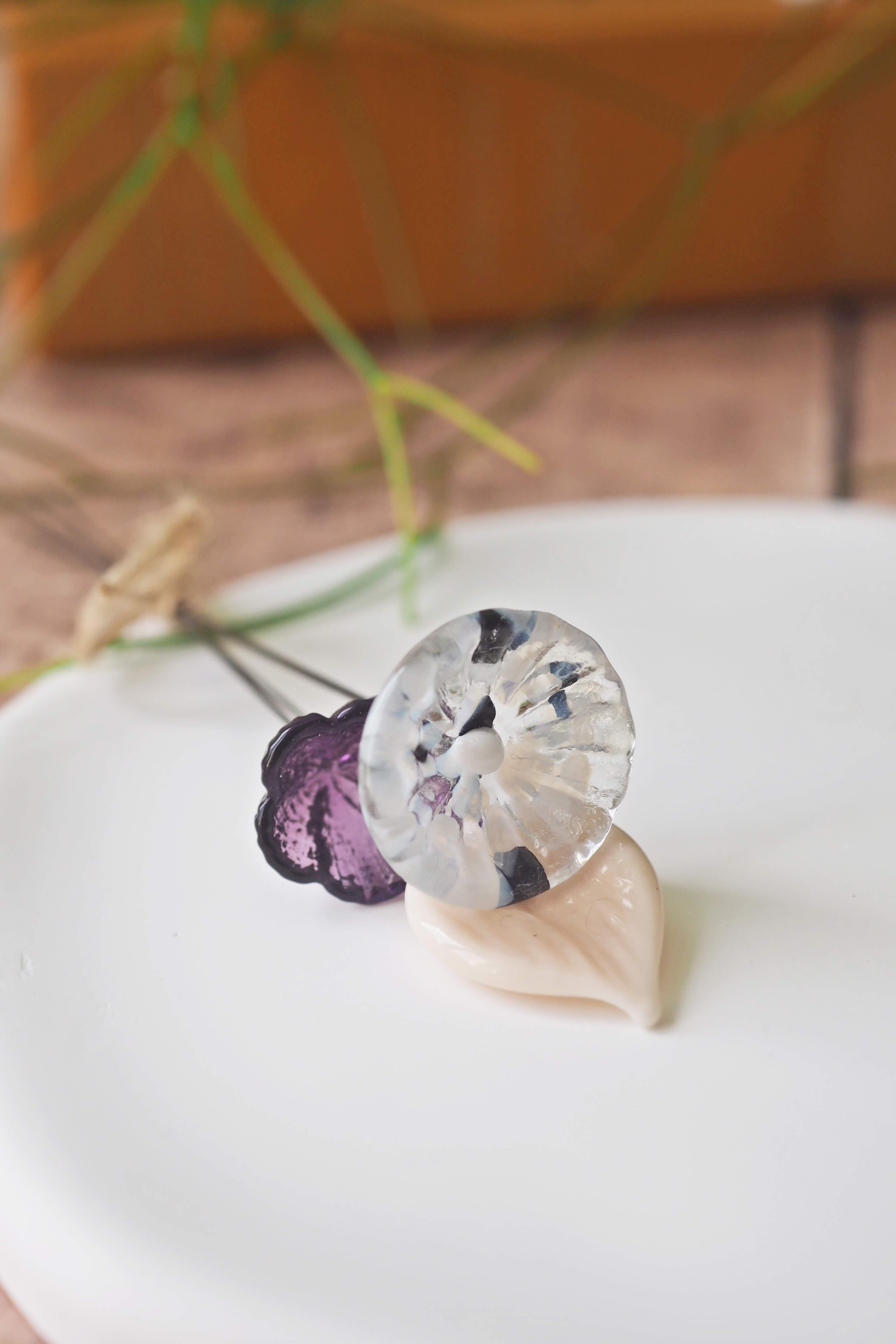philomène verre bouquet tige plante fleurs végétal cadeau filé fileuse artisanal original jardin fleurs feuilles (8)