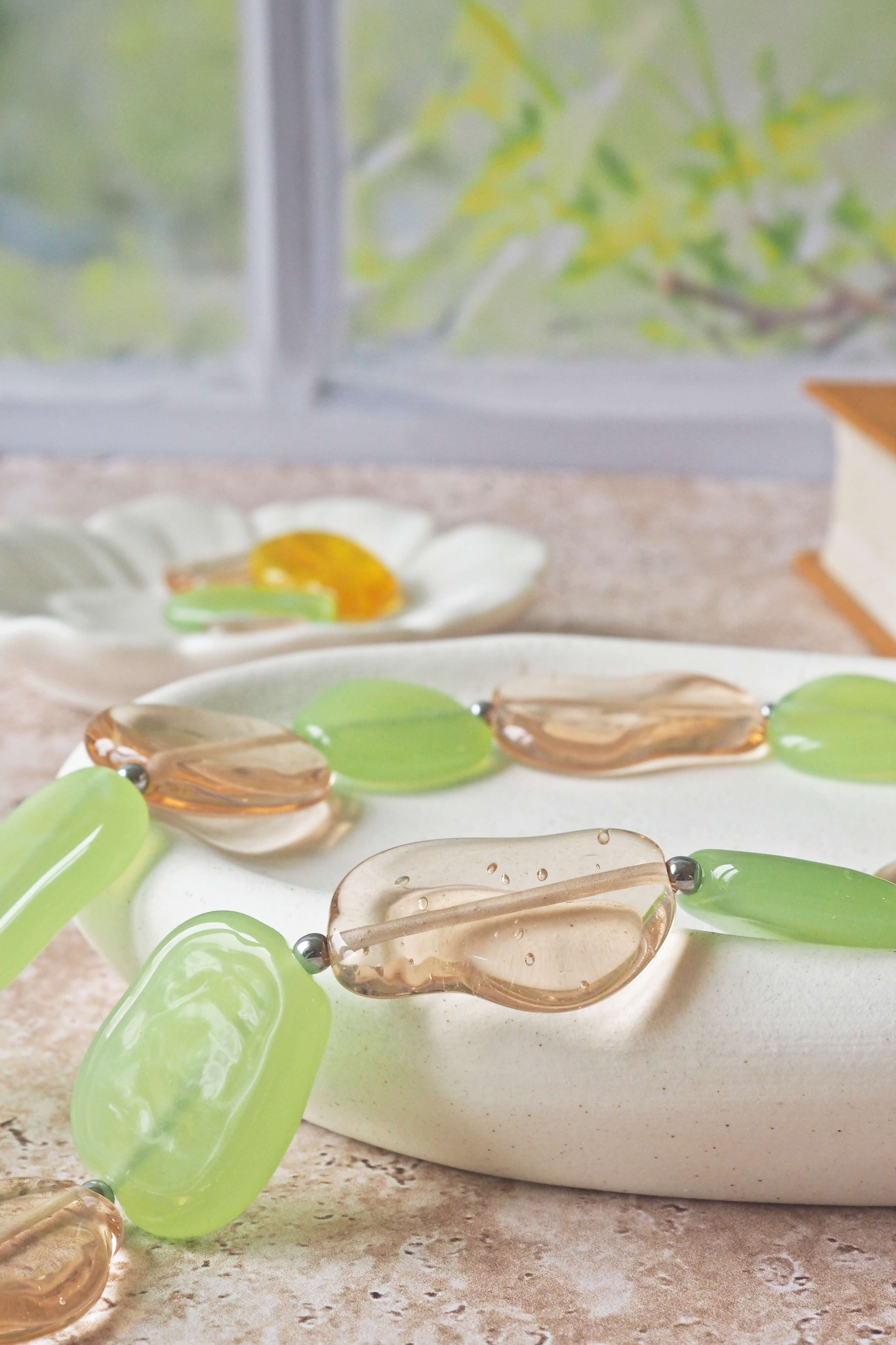 philomène verre galets bijoux verre filé artisanat unique création art parure collier (2)