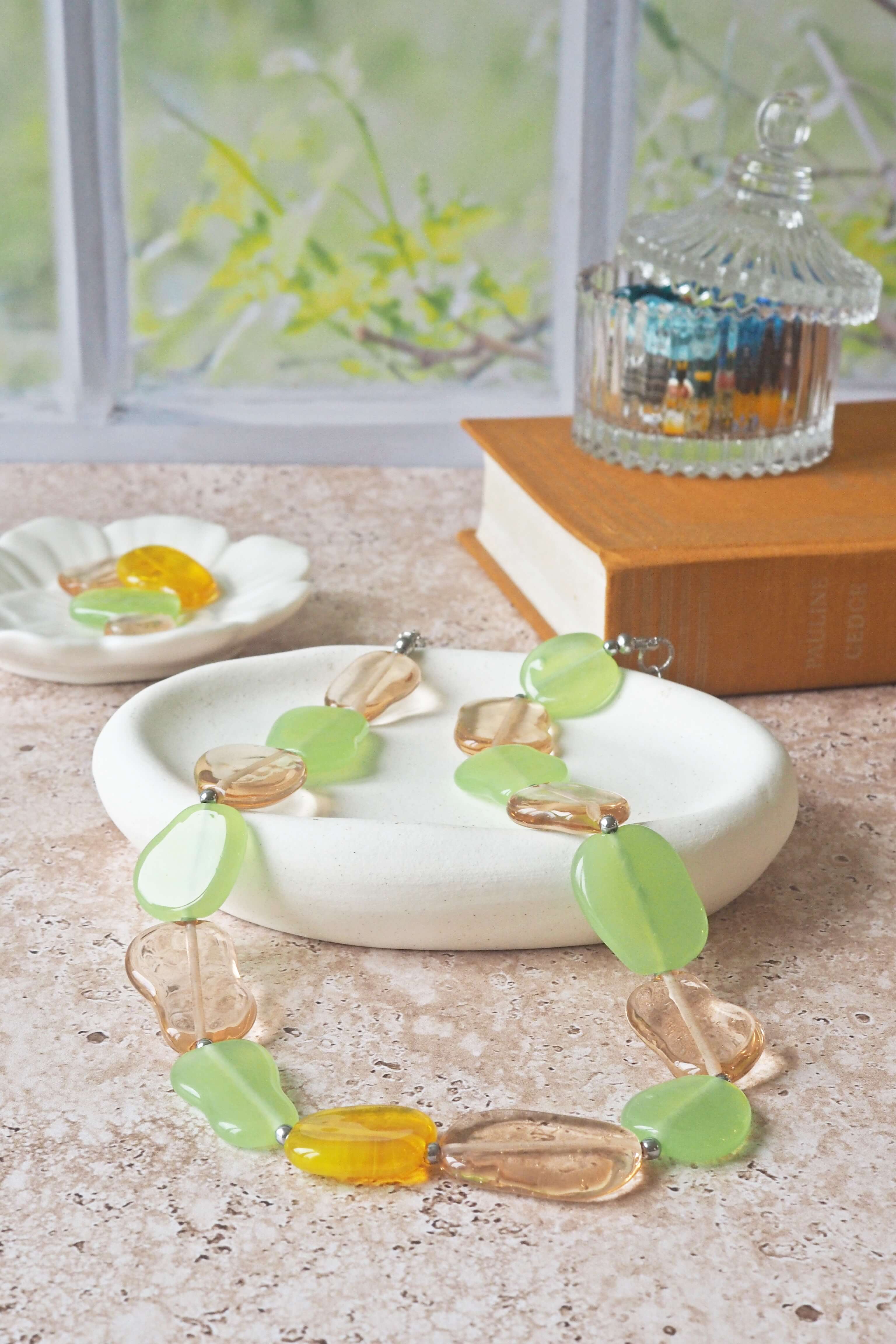 philomène verre galets bijoux verre filé artisanat unique création art parure collier (7)