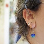 boucles oreilles lotus philomène verre bijou artisanal unique